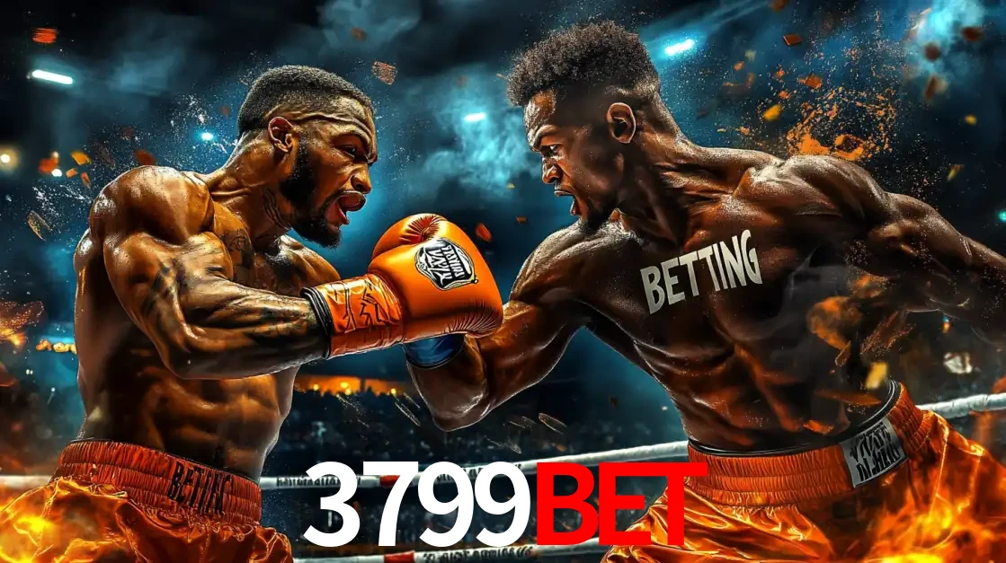 Dois boxeadores em uma luta intensa e explosiva, representando a adrenalina e as oportunidades de apostas em esportes de combate disponíveis na plataforma 3799BET.