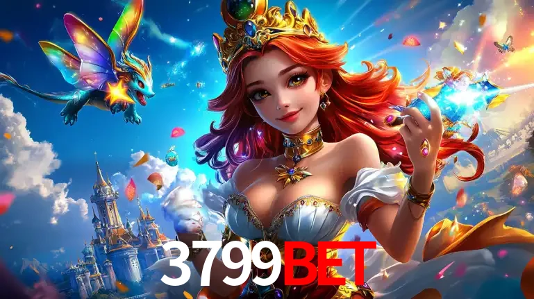 A princesa de um reino de fantasia mágico, com seu pequeno dragão, apresentando um mundo de prêmios encantados nos jogos de caça-níqueis do cassino 3799BET.